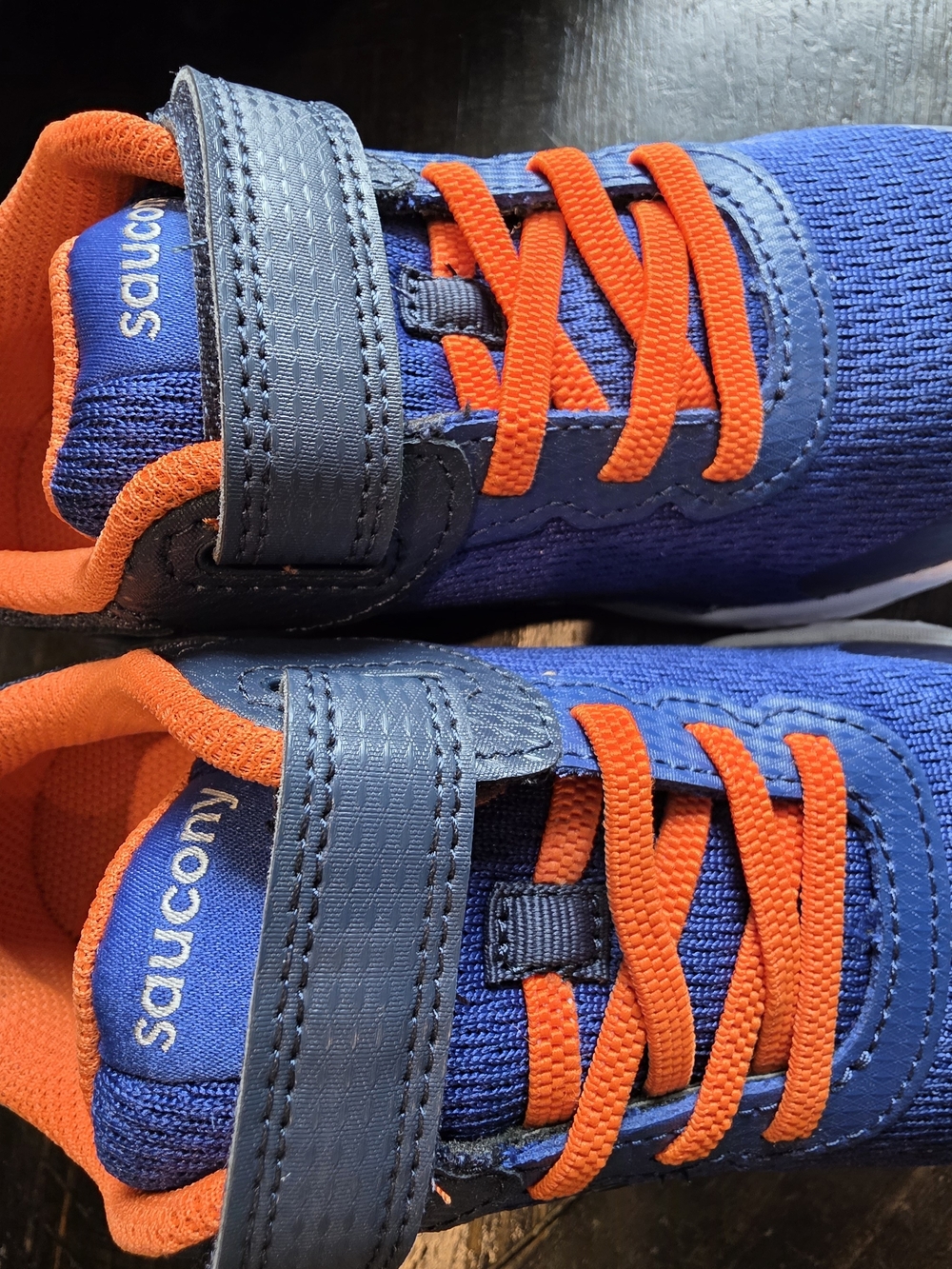Saucony Kids Blue and Orange Hook-and-Loop Sneakers